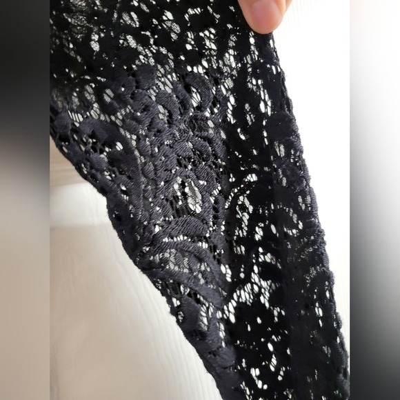 Adiva Womens Elegant Black Lace Top Size M - Picture 5 of 9